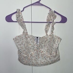 Kendall & Kylie white floral crop top, size S, never worn & great condition